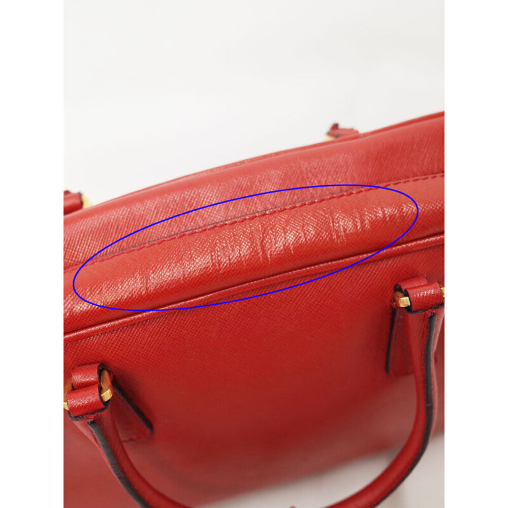 Prada Saffiano Lux red leather bowler bauletto - Picture 5 of 9